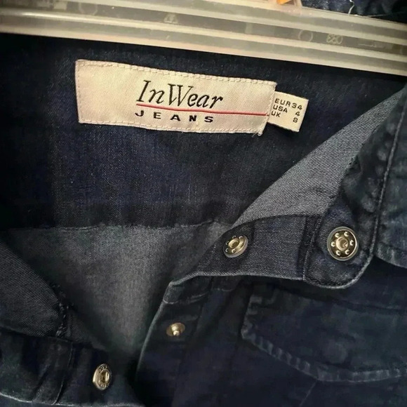 In Wear Jeans Denim Long Sleeve Full Button Up Dress Size 4 - Picture 5 of 8